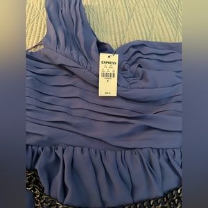 Brand new purple one shoulder wedding guest chiffon dress